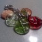 Green Red Brown Pinched Beads Purse Bag Accent keychain