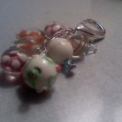 PASTEL TWISTED STRIPE GLASS BEAD Purse Accent keychain