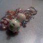 PASTEL TWISTED STRIPE GLASS BEAD Purse Accent keychain