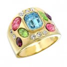 Multicolor Swarovski.Crystal Ring SZ 7