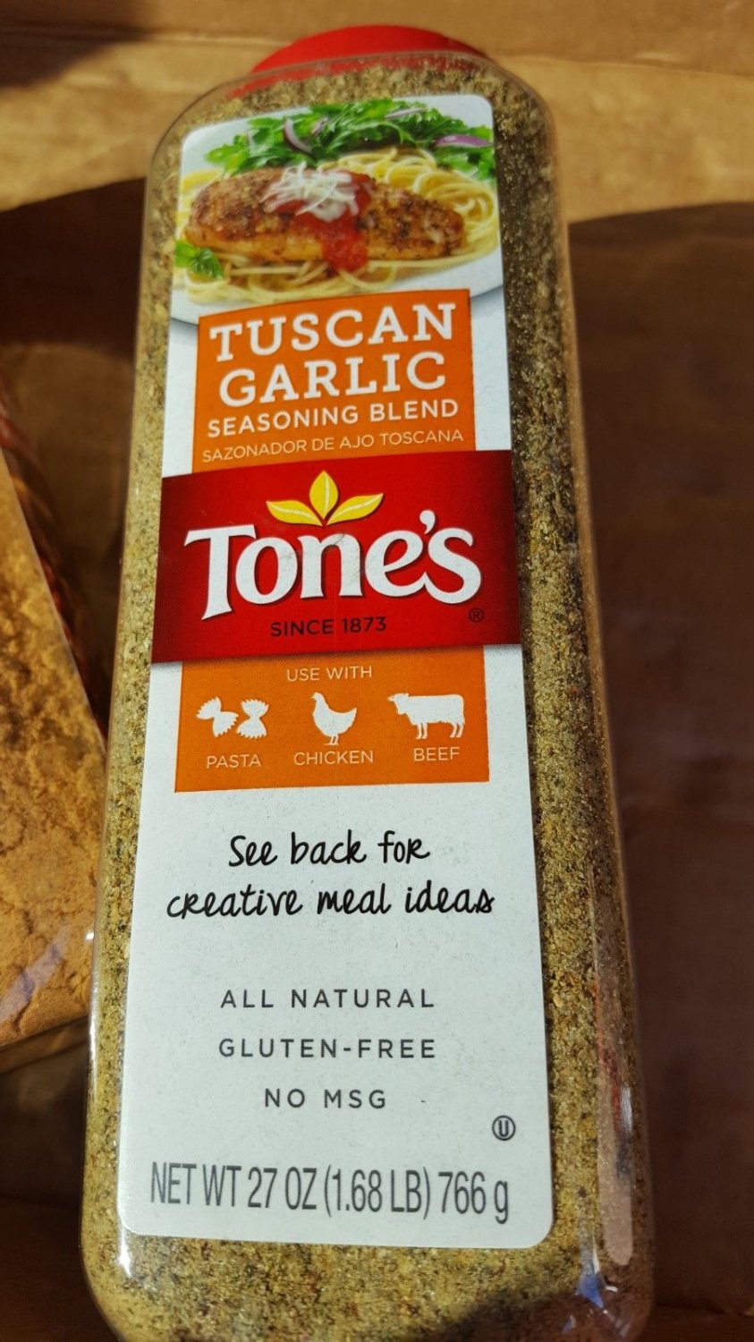 Tone's Tuscan Garlic Seasoning Blend 27 oz. new NO MSG AND GLUTIN FREE