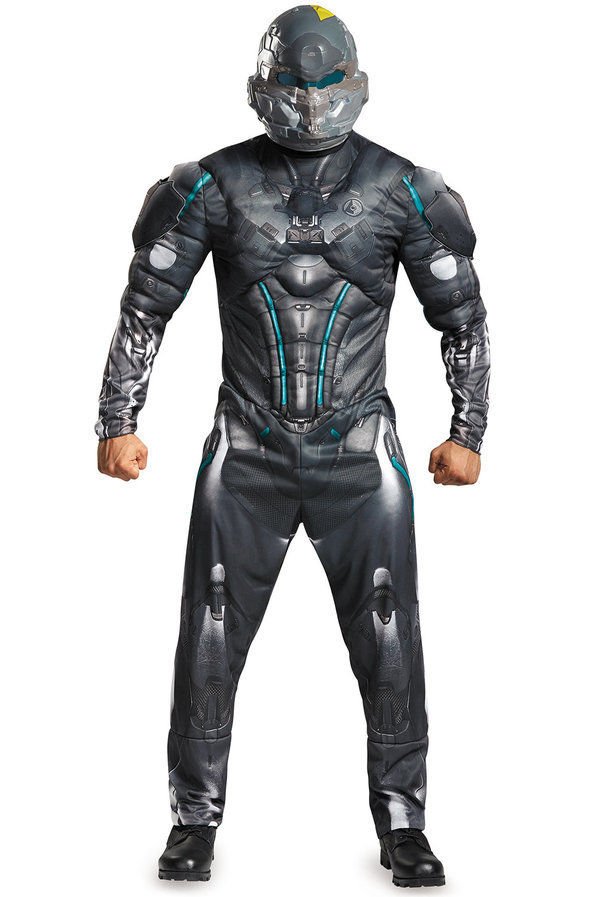 Adult Halo Blue Spartan or SPARTAN LOCKE Muscle Costume xl mens 42-46