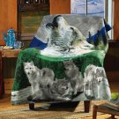50"x 60" Fleece Throw Blanket HALLOWING WOLF Style Comfy Soft Blanket