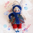 Keychain rag bunny, handmadecrafted animal toy, accessories for bag
