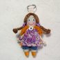 Handmade doll keychain. Moppet doll. Doll accessory. Gift for her. Pocket doll.