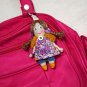 Handmade doll keychain. Moppet doll. Doll accessory. Gift for her. Pocket doll.