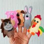 Finger puppets. Felt animals. Children puppets. Gifts for kids. First birthday.