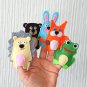 Animal finger puppets. Felt finger puppets.  Felt animals. Gifts for kids. First birthday.