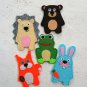 Animal finger puppets. Felt finger puppets. Felt animals. Gifts for kids. First birthday.