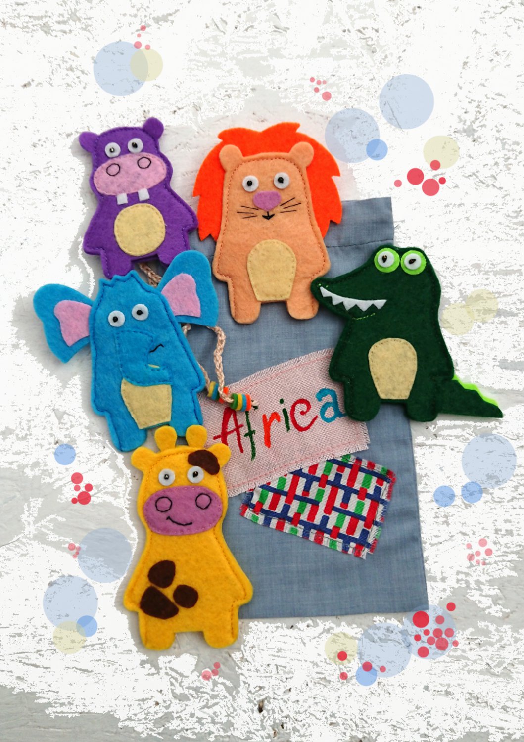 Felt animals, finger puppets, toys for kids, first birthday, felt finger puppets.