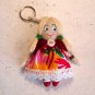 Small fabric doll. Handmade doll. Pendant doll for bag. Miniature doll-keychain. Gifts for girls.