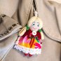 Small fabric doll. Handmade doll. Pendant doll for bag. Miniature doll-keychain. Gifts for girls.