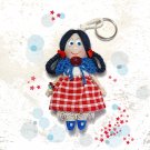 Handmade doll keychain. Craft rag doll. Doll accessory. Gifts for girls. Miniature doll