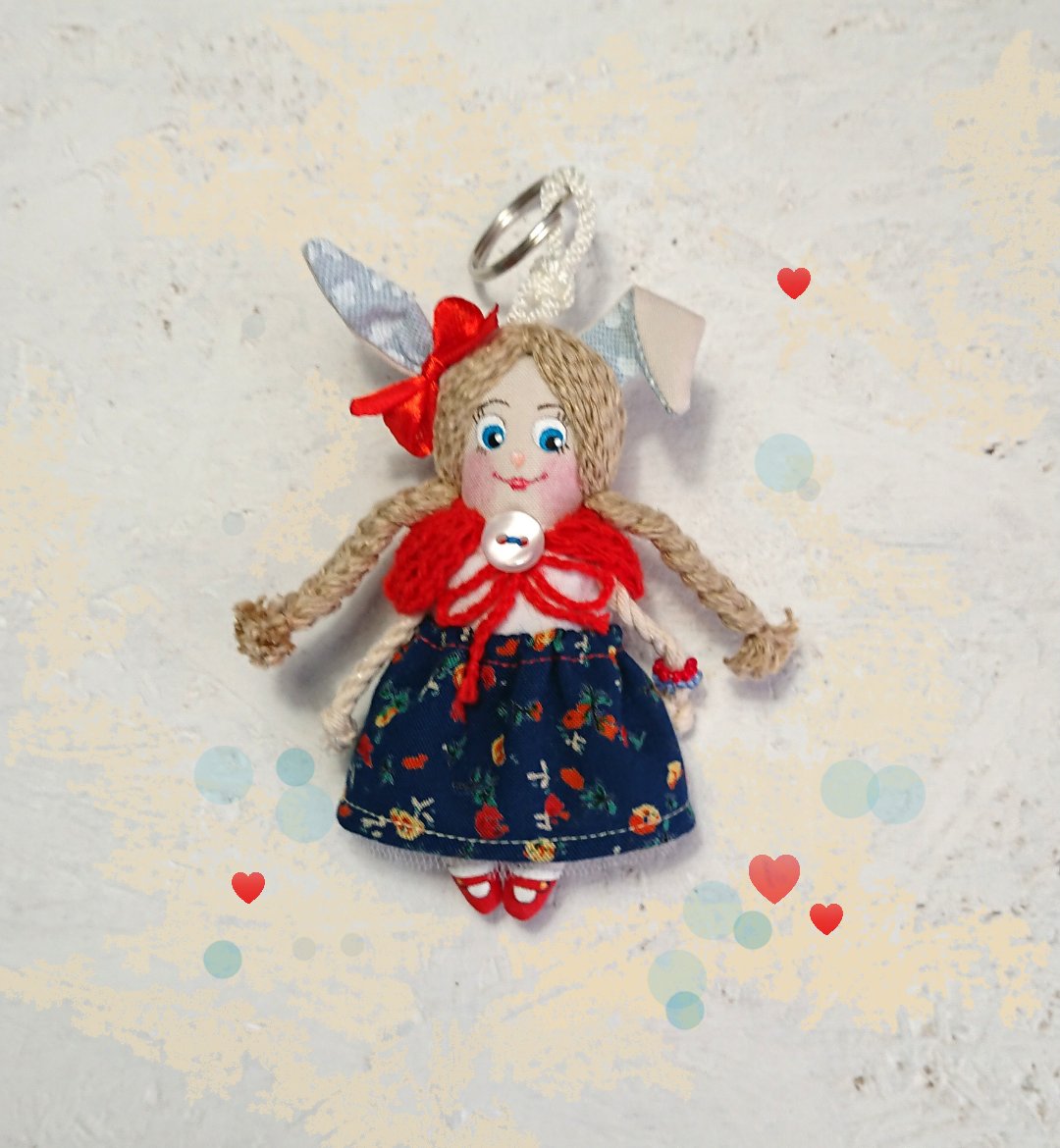 Handmade rag doll Small bunny doll Accessories for bag Keychain miniature doll Gifts for kids