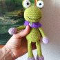 Handmade for baby Crochet frog Green knitted frog Gifts for kids Natural materials