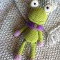 Handmade for baby Crochet frog Green knitted frog Gifts for kids Natural materials