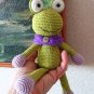 Handmade for baby Crochet frog Green knitted frog Gifts for kids Natural materials