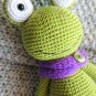 Handmade for baby Crochet frog Green knitted frog Gifts for kids Natural materials