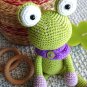 Handmade for baby Crochet frog Green knitted frog Gifts for kids Natural materials