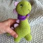 Crochet dinosaur Handmade dinosaur Green knitted animals Gifts from Ukraine First birthday