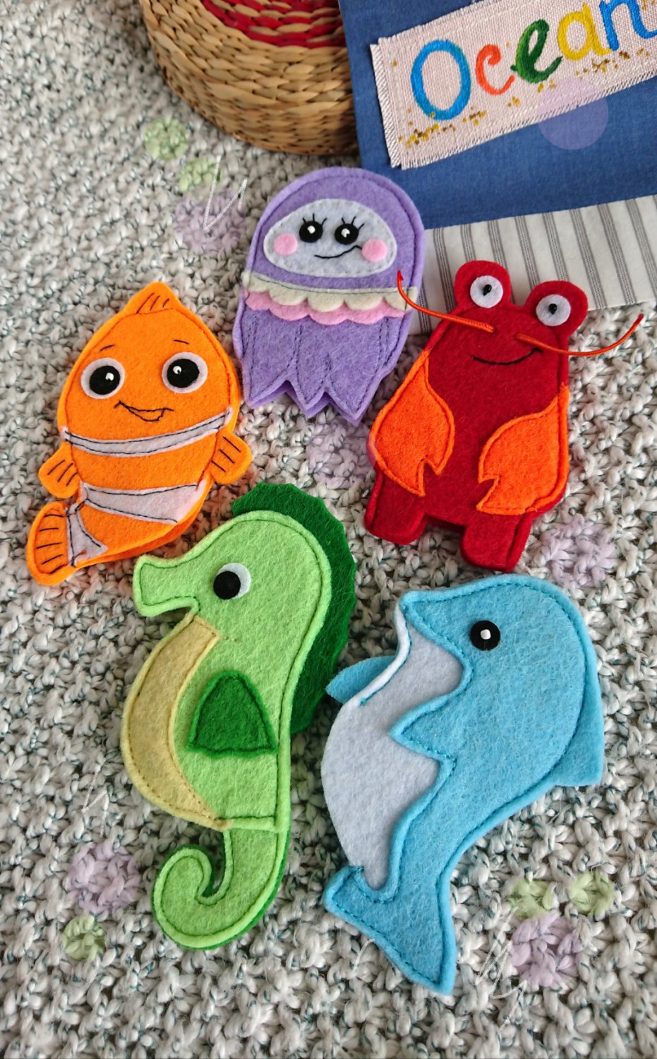 Puppets toys Felt finger puppets Felt animals Children puppets Gifts for kids First birthday
