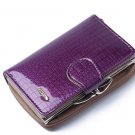 Fashion Real Patent Leather Women Short Wallets