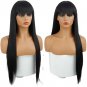 Female Long Hair Air Bangs Black Long Straight Natural European And American Hair Wig