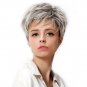 Gradient Short Straight Hair Fluffy Dyed Chemical Fiber Wig