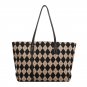 Large Capacity Fashion Shoulder Bag With Rhombus Print