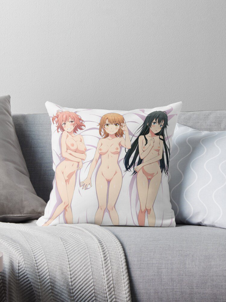 Hentai cute Girls Throw Pillow