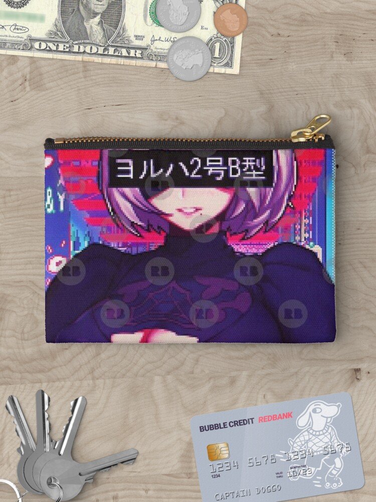 Aesthetic Anime Cyberpunk Nier Automata Waifu Zipper Pouch