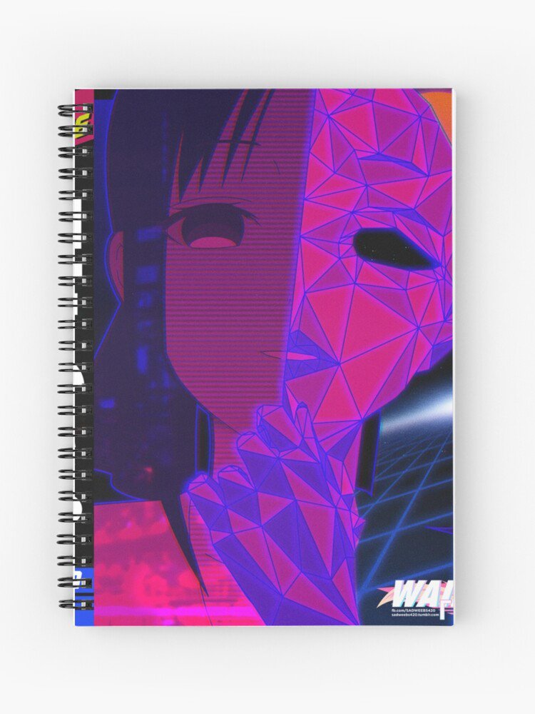 Aesthetic Anime Smug Cyberpunk Girl Waifu Spiral Notebook