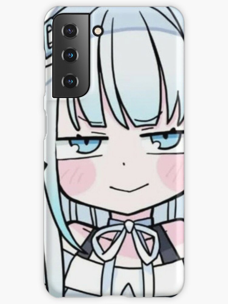 Aesthetic Cute anime smug Blue little girl Samsung Galaxy Phone Case