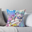Aesthetic Cute anime smug little girls Throw Pillow