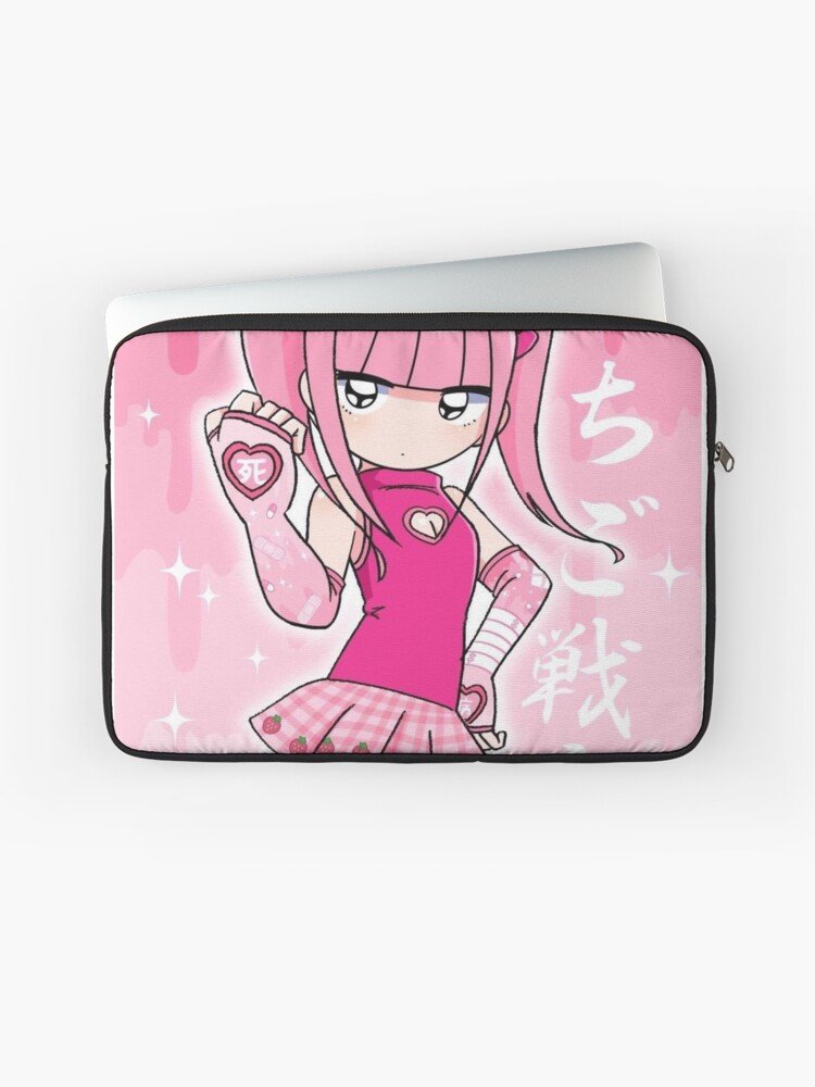 Aesthetic Cute Anime Smug Pink Little Girl Laptop Sleeve