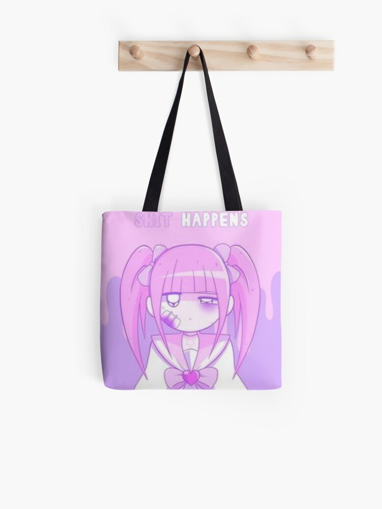 Aesthetic Cute Anime Pink Little Girl -- Everyday Shit happens... Tote Bag
