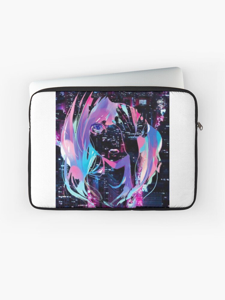Aesthetic Cute anime waifu Cyberpunk girl Laptop Sleeve