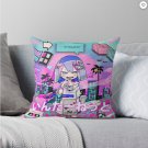Aesthetic Cute anime smug little girl Throw Pillow