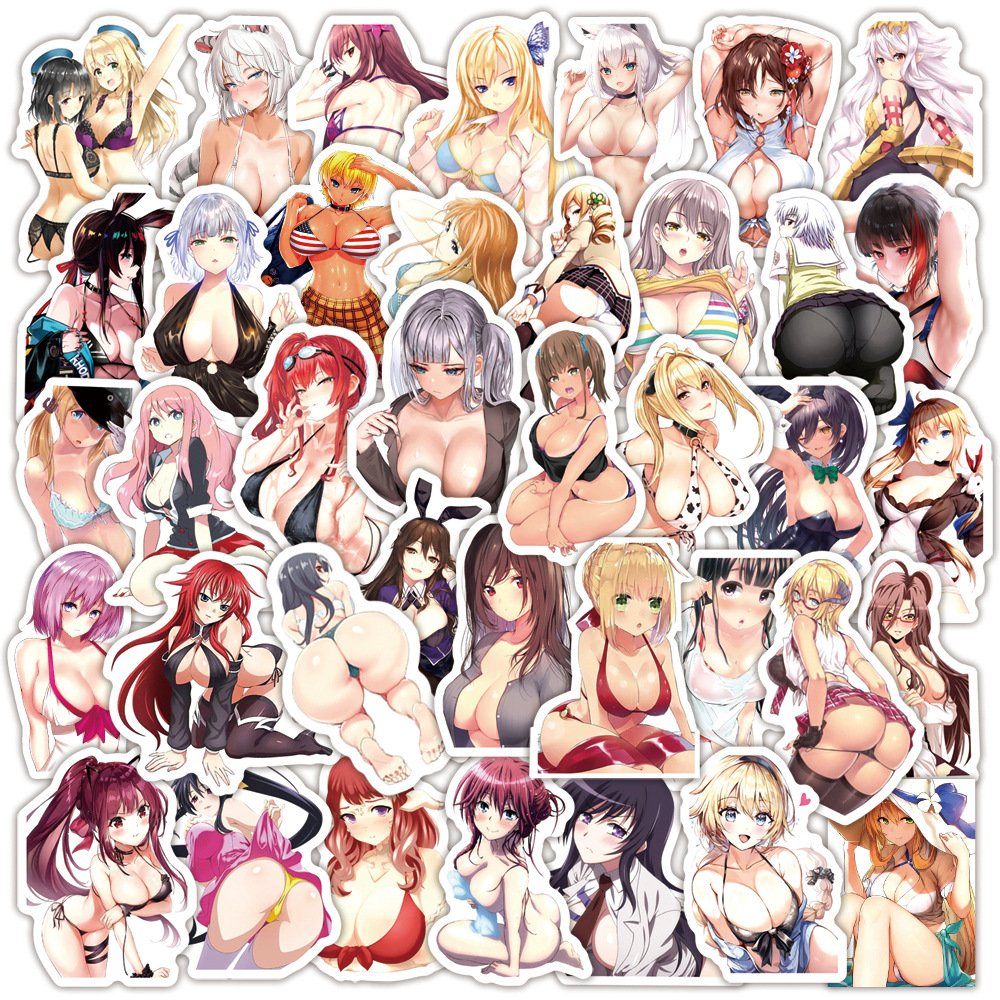 10 Pcs Anime Hentai Stickers - Sexy Girl Waifu Decals for Laptop Phone Car Sticker Waterproof