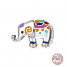 Colorful Cute Elephant beads charms 925 Sterling Silver fit Pandora Bracelets And european style