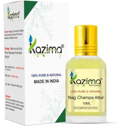 KAZIMA Nag Champa Perfume For Unisex - Pure Natural Floral Attar (Floral) 10 ml