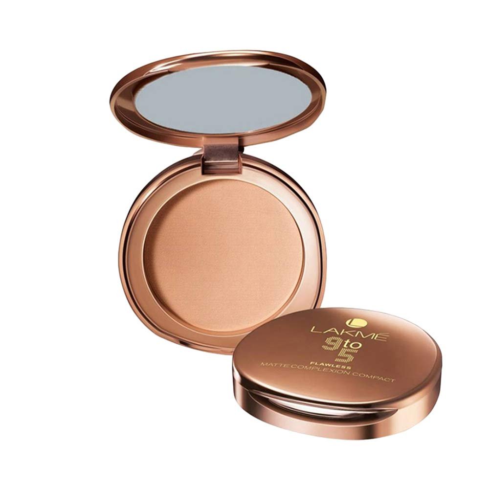 Lakme 9 to 5 Flawless Matte Complexion Compact Powder, Almond, Absorbs Oil, 8 g