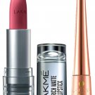 Lakme Matte Lipstick- Shade PM14, 4.7g and Lakme 9 to 5 Impact Eye Liner- Black, 3.5ml