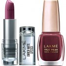 Lakmé Matte Lipstick, 4.7g - Shade WM10 and True Wear Nail Color, 9 ml - Reds & Maroons 401