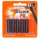 Gillette 7 OClock PII Razor Blades 5 Count + SH Easy Tweezer