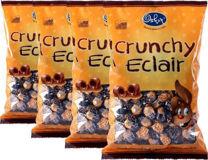 Oshon Crunchy Eclair Candies Delicious Chocolate Inside (400g Pouch)(4 x 0.4 kg)