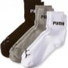 Puma Unisex Solid and Ankle Socks Grey, Black and White - one size Pack of 3