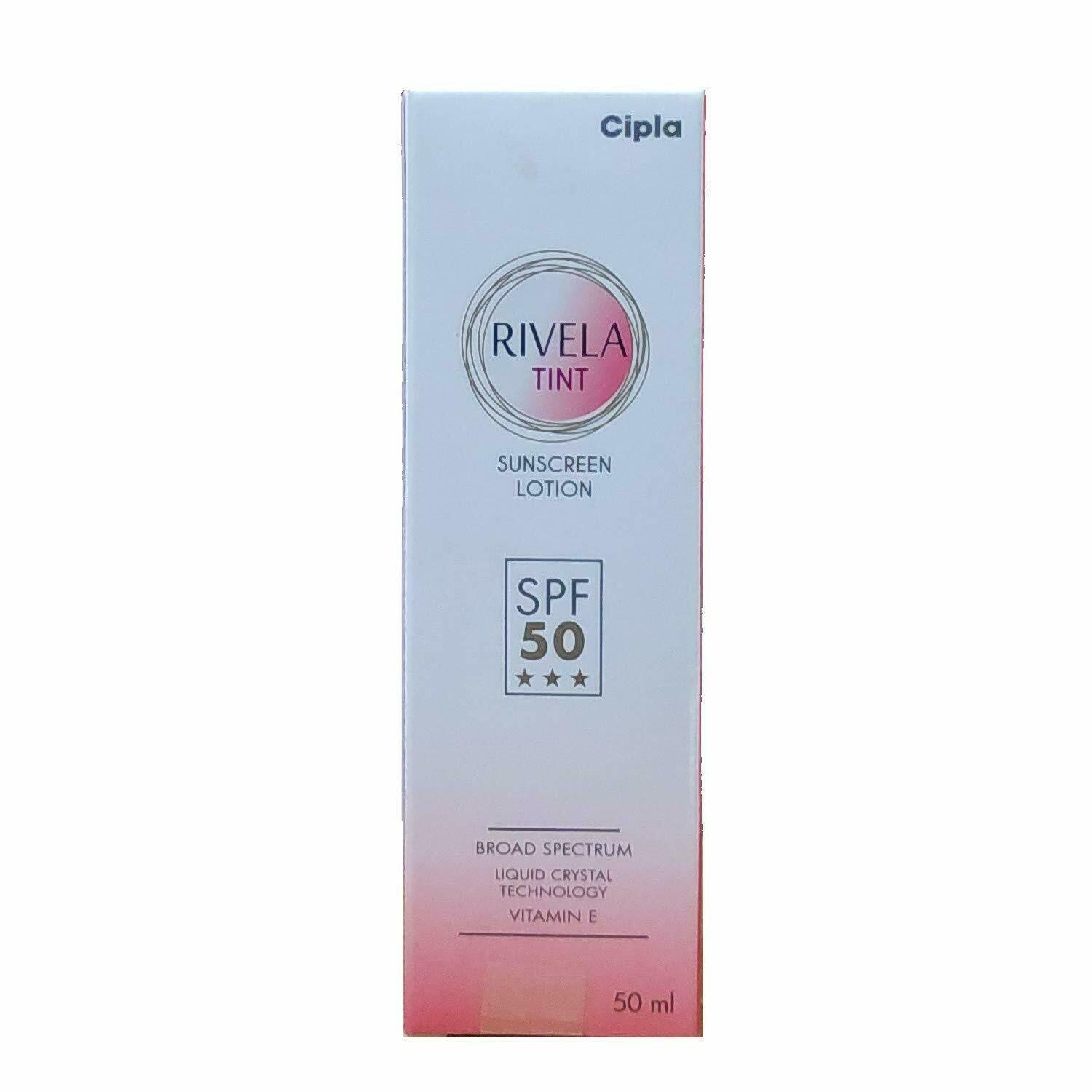 Cipla Rivela Tint Sunscreen Lotion 50 ml with Velvety Touch Spf 50