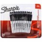 Sharpie Permanent Fine Tip Markers, Black (Pack of 24)