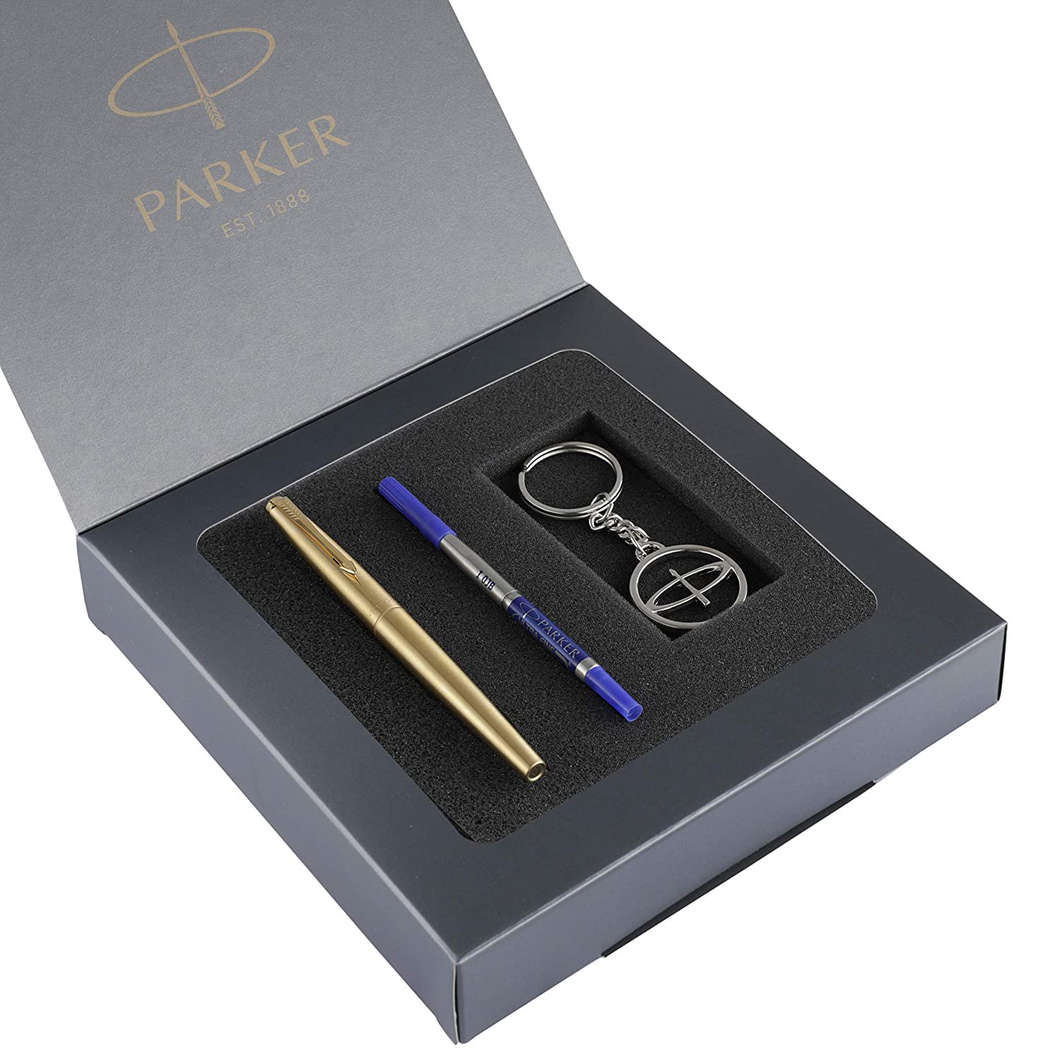 Parker Galaxy Gold Roller Ball Pen with Keychain